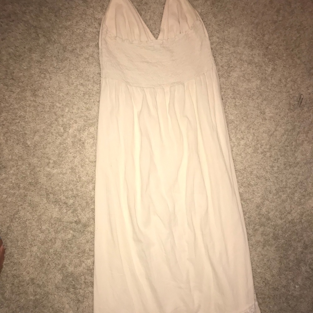 Free People Cream Halter Sun Dress